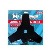 Нож для триммера 3-х лезвийный 255х1.1x 25,4 мм, 3T, металлический, &quot;MAXIMUM&quot; MX 16835 (3588) оптом